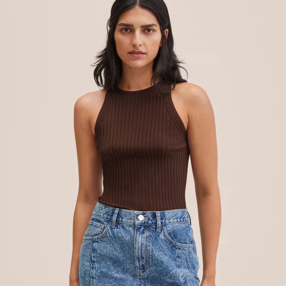 MANGO ribbed knit tank top, new with tags